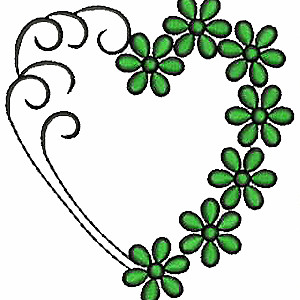 Valentine Heart Embroidery Design 25255