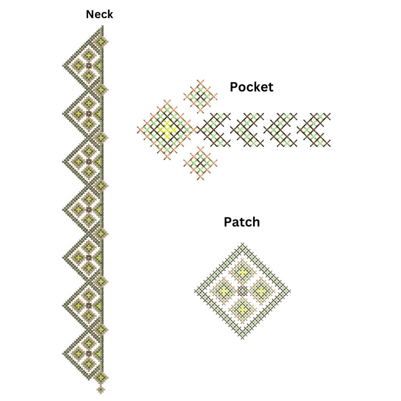 Cross Stitch Embroidery For African Kaftan