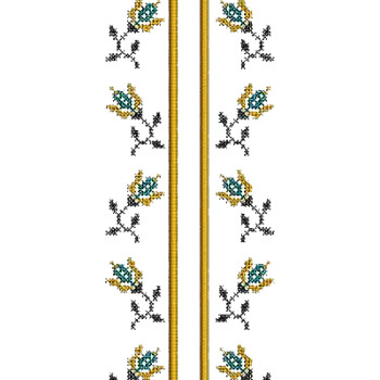 Cross Stitch Style Mens Neck Embroidery Design 25073