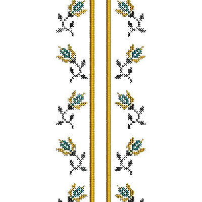 Cross Stitch Style Mens Neck Embroidery Design 25073