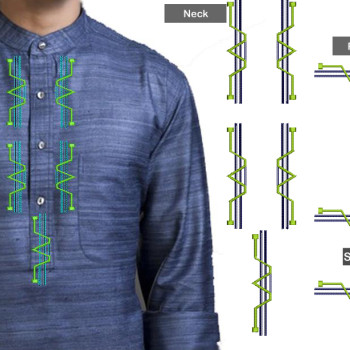 Latest Placket Mens Neck Embroidery Design 25475