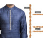 Orange Thread Placket Mens Neck Embroidery Design 25466
