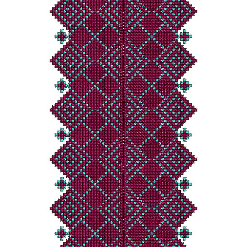Traditional Geometric Diamond Band Embroidery Design