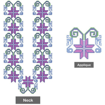 Russian Style Mens Neck Embroidery Design 25687