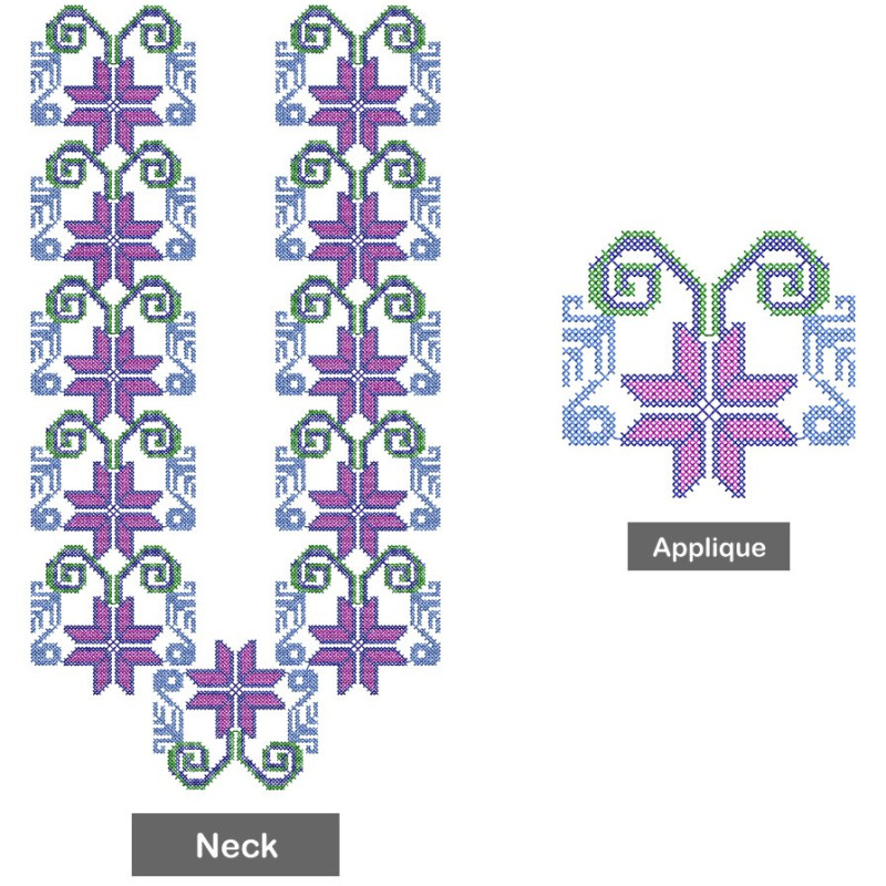 Russian Style Mens Neck Embroidery Design 25687