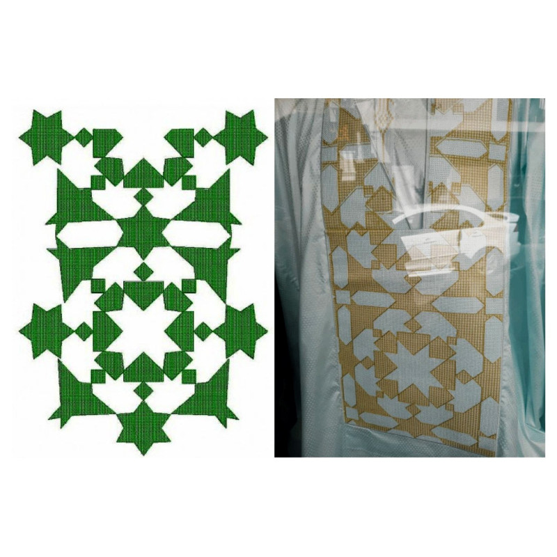 African Caftan Mans Neck Embroidery