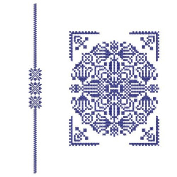 Bosnian Ethnic Cross-Stitch Embroidery Design
