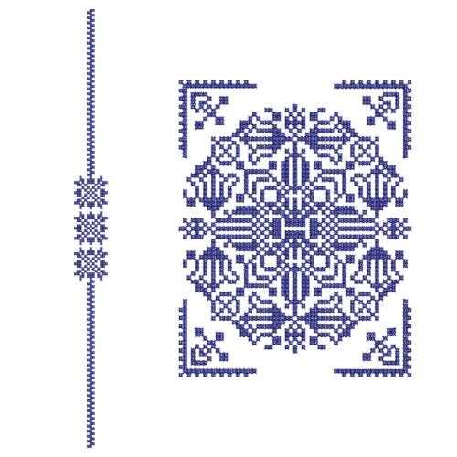Bosnian Ethnic Cross-Stitch Embroidery Design