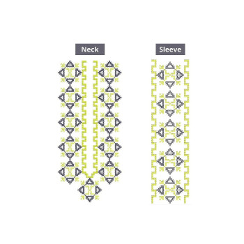 Cross Stitch Kurta Neck Embroidery Design