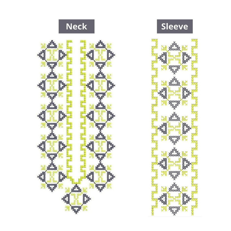 Cross Stitch Kurta Neck Embroidery Design