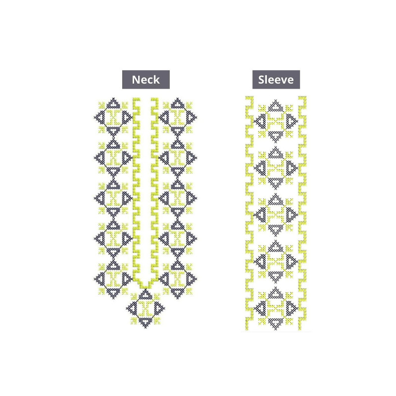 Cross Stitch Kurta Neck Embroidery Design