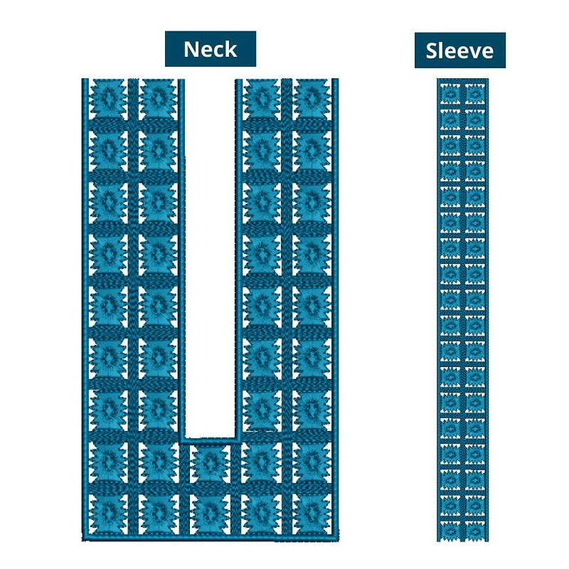 Long Arabian Neck Embroidery Design 16414