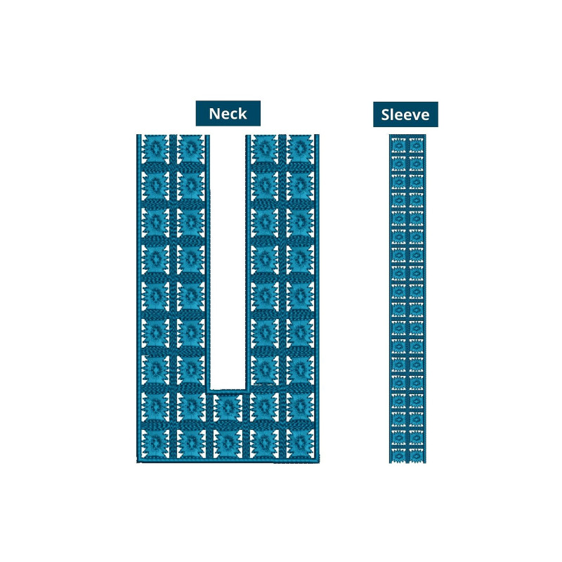 Long Arabian Neck Embroidery Design 16414