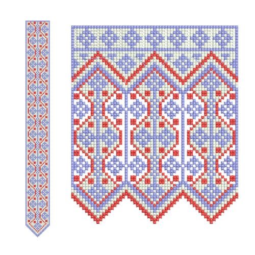 Long Snowflake Fair Isle Embroidery Border