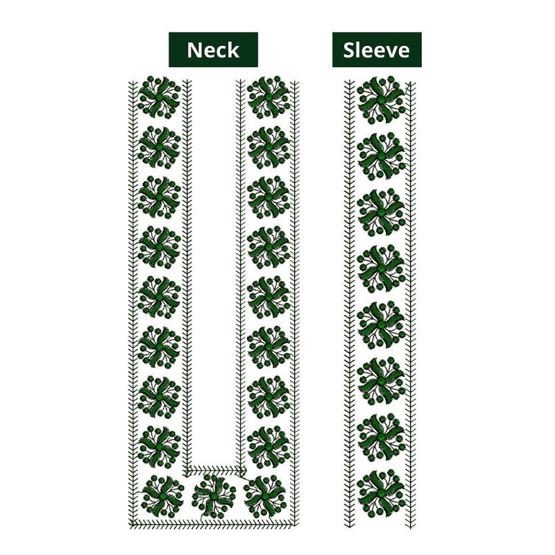 Mens Neck Embroidery Design 10945