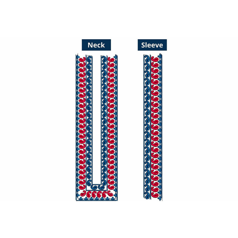 Mens Neck Embroidery Design 10947