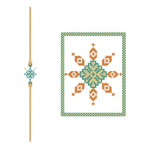 Traditional Neck Cross-Stitch Embroidery Design