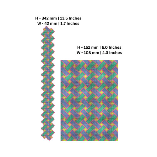 Vibrant Cross Stitch Mens Neck Embroidery Design