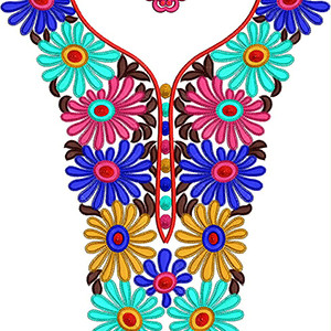 Vibrant Color Arabian Jalabiya Neck