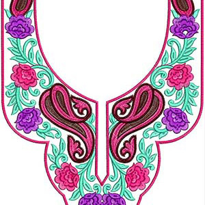 Paisley Flat Neck Embroidery