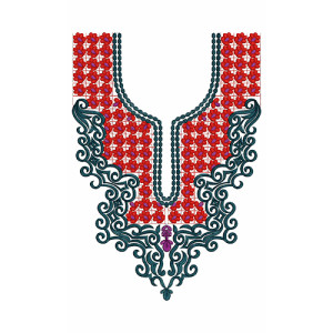 10018 Neck Embroidery Design