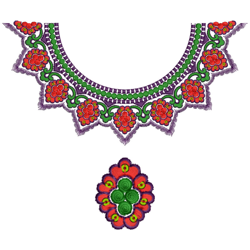 10020 Neck Embroidery Design