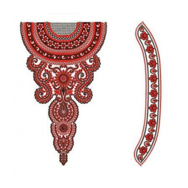 10023 Neck Embroidery Design