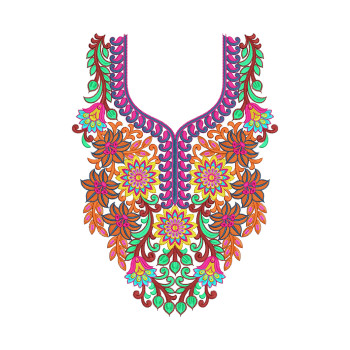 Modern British Clothing Neck Gala Embroidery Design