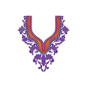 Fashion Flapper Era Modern Dress Neck Embroidery Design