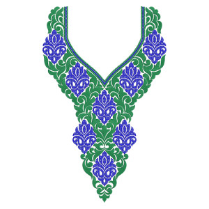 Tatami Stitch Neck Embroidery Design 11024