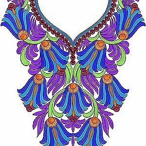 Dubai New Fashion 2014 Neck Embroidery Design