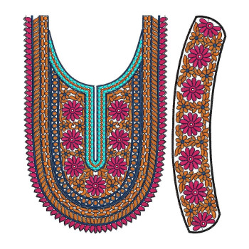 11574 Neck Embroidery Design