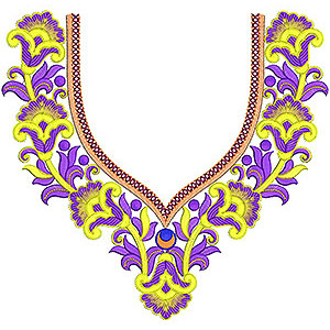 Embroidery Peplum Top Neck Embroidery Design