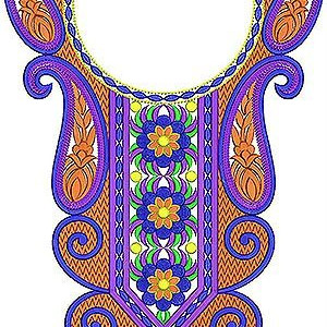 Floral Paisley Cheongsam Top Tunic Dress Neck Embroidery Design