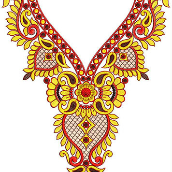Mirror Neck Gala Embroidery Designs