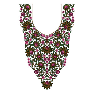 Floral Tatami Stitch Neck Design 12524