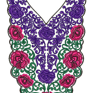 Wedding Selection Neck Embroidery Design 12525