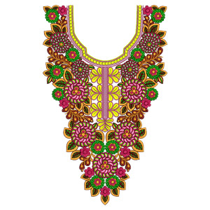 Ladylike Women's Neck Embroidery Design 12526