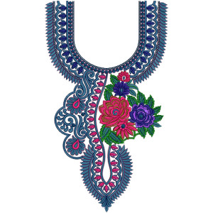 Rose Floral New Pattern Neck Design 12527