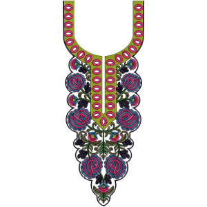 Ladies Dress Embroidery Neck Design 12531