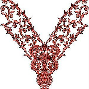 Arabian Farasha Jalabiya V Neck Cording Embroidery Design