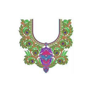 Organza Dress Embroidery Neck Yoke Design