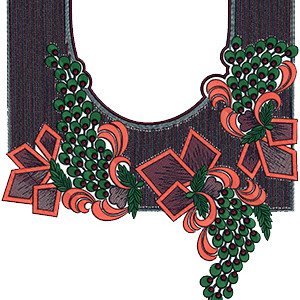 Fancy Embroidery Neck Design 14000