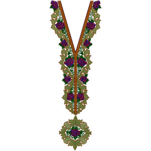 Pakistani Party Designer Neck Embroidery Design 14034