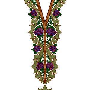 Pakistani Party Designer Neck Embroidery Design 14034