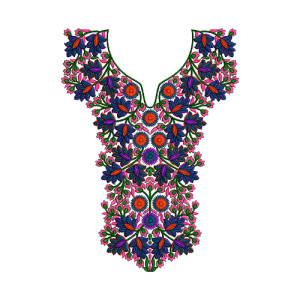 African Royal Kaftan Neck Embroidery Design 14035