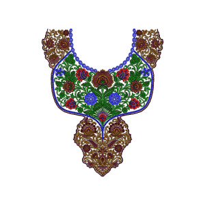 Mexican Clothing Neck Embroidery Design 14038