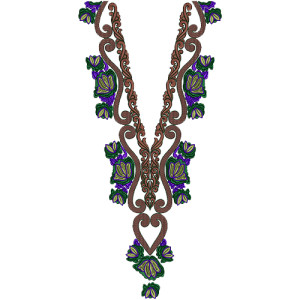 Bohemian Embroidery Neck Design 14041