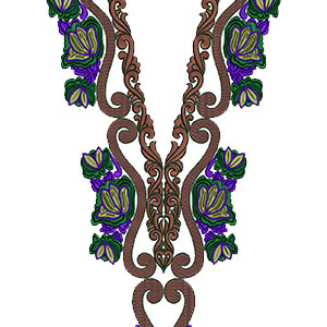 Bohemian Embroidery Neck Design 14041