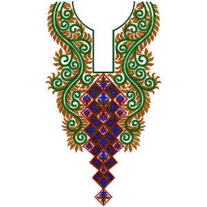 Pakistani Wedding Neck Embroidery Design 14044